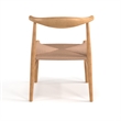 Pemberly Row Contemporary Wood Papercord Dining Chair in Natural