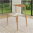 Pemberly Row Contemporary Wood Papercord Dining Chair in Natural