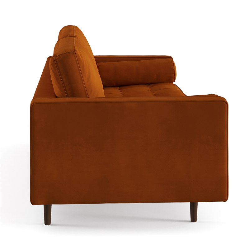 Pemberly Row Modern / Contemporary Performance Velvet Sofa in Orange