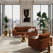 Pemberly Row Modern / Contemporary Performance Velvet Sofa in Orange