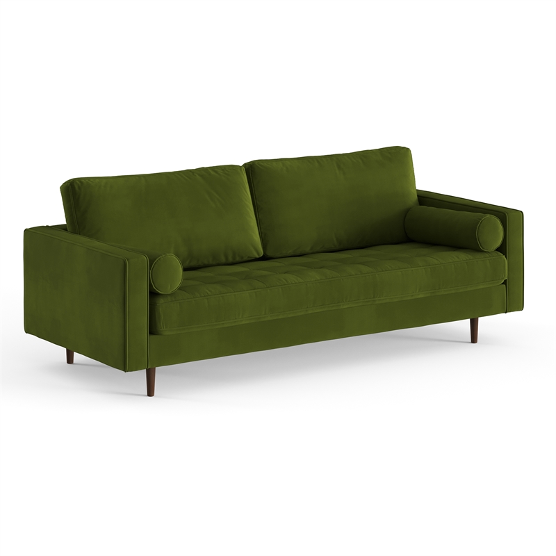 Pemberly Row Modern / Contemporary Performance Velvet Sofa in Forest