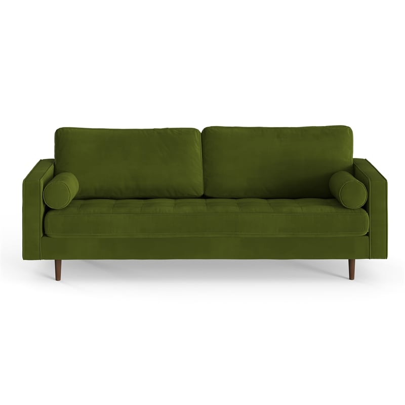 Pemberly Row Modern / Contemporary Performance Velvet Sofa in Forest