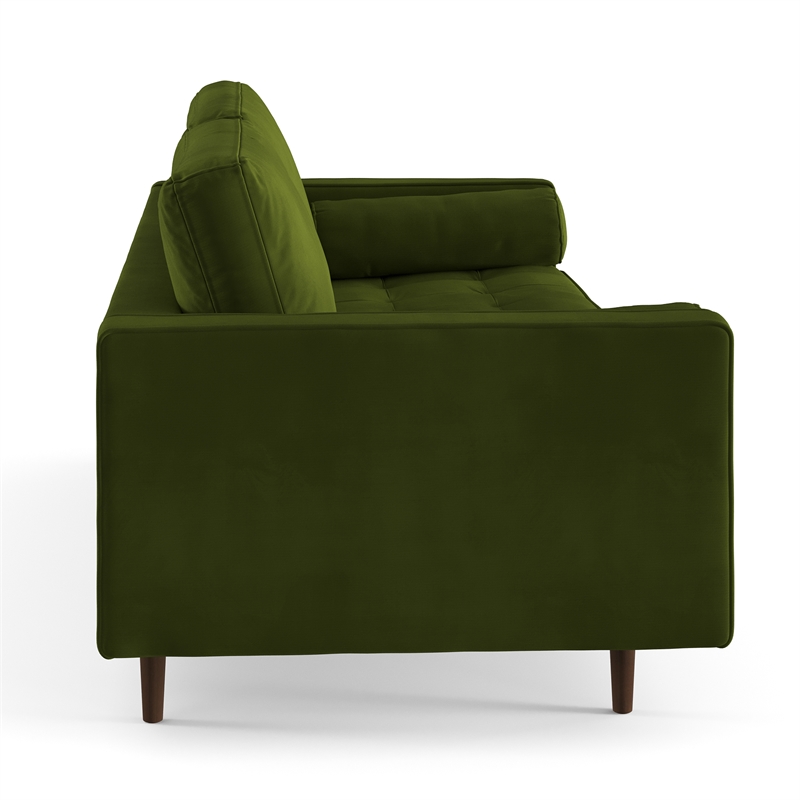 Pemberly Row Modern / Contemporary Performance Velvet Sofa in Forest