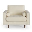 Pemberly Row Contemporary Upholstered Fabric Arm Chair in Beige