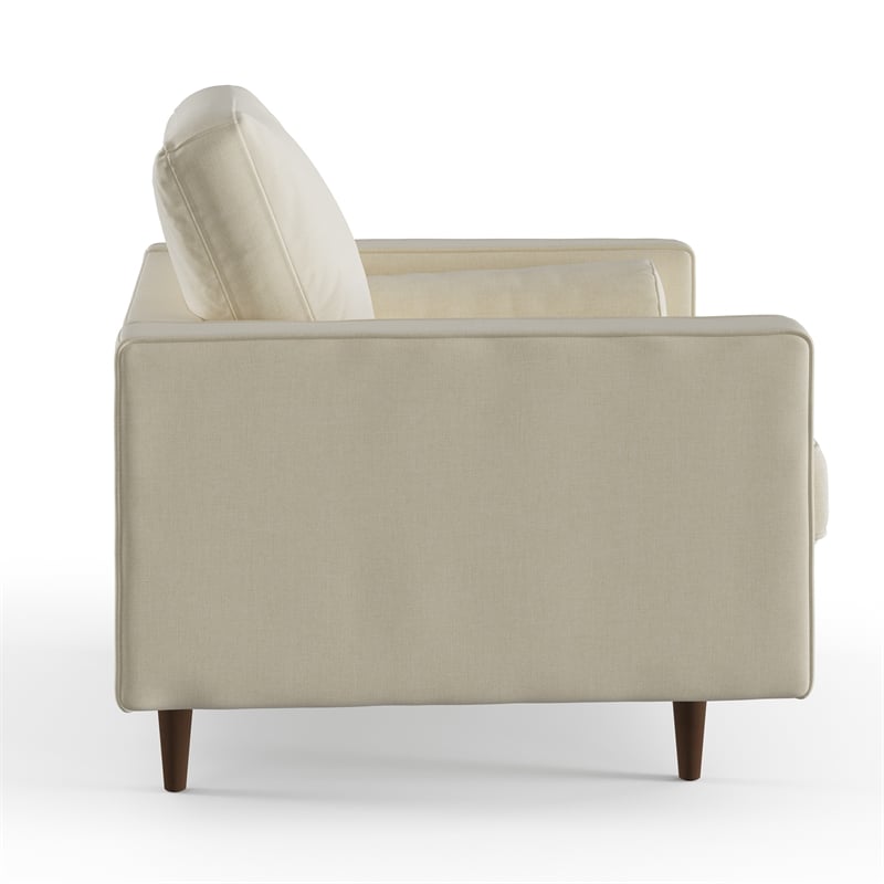 Pemberly Row Contemporary Upholstered Fabric Arm Chair in Beige