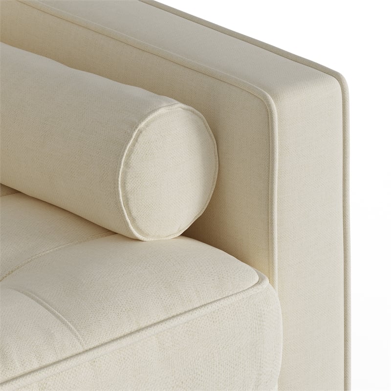 Pemberly Row Contemporary Upholstered Fabric Arm Chair in Beige