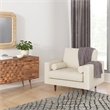 Pemberly Row Contemporary Upholstered Fabric Arm Chair in Beige
