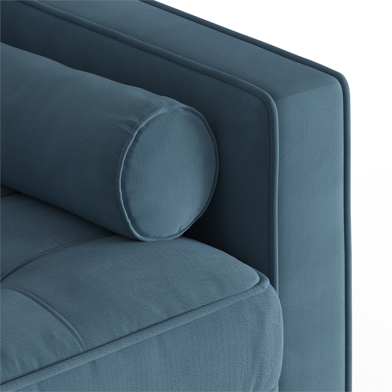 Pemberly Row Contemporary Performance Velvet Arm Chair in Ocean