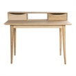 Pemberly Row Contemporary Solid Wood Two-Drawer Desk in Natural