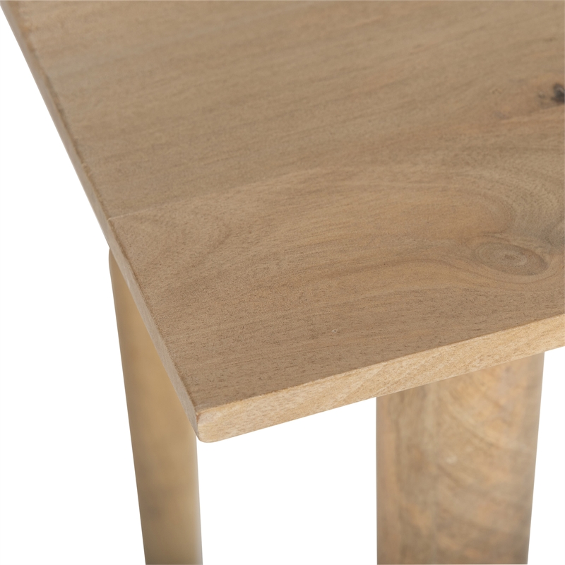 Pemberly Row Contemporary Solid Wood Two-Drawer Desk in Natural