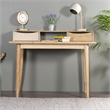 Pemberly Row Contemporary Solid Wood Two-Drawer Desk in Natural