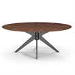 Pemberly Row Contemporary Oval Dining Table in Black and Walnut
