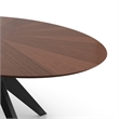 Pemberly Row Contemporary Oval Dining Table in Black and Walnut