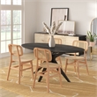 Pemberly Row Contemporary Oval Dining Table in Black and Walnut