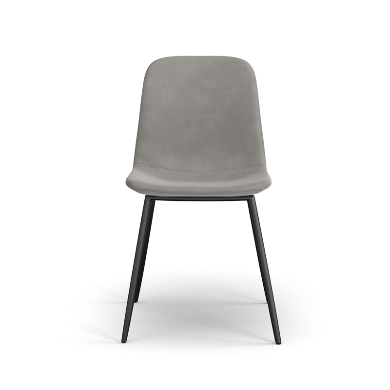 Pemberly Row Contemporary Velvet Side Chairs (Set of 2) in Gray
