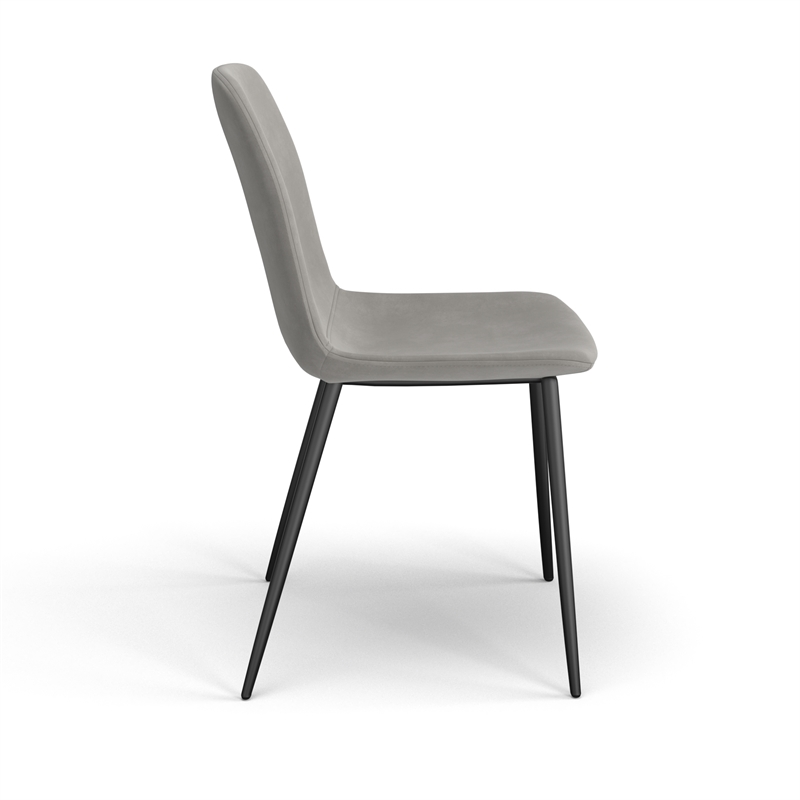 Pemberly Row Contemporary Velvet Side Chairs (Set of 2) in Gray