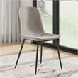 Pemberly Row Contemporary Velvet Side Chairs (Set of 2) in Gray