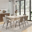 Pemberly Row Contemporary Velvet Side Chairs (Set of 2) in Gray