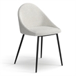 Pemberly Row Contemporary Boucle Side Chair (Set of 2) in White