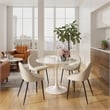 Pemberly Row Contemporary Boucle Side Chair (Set of 2) in White