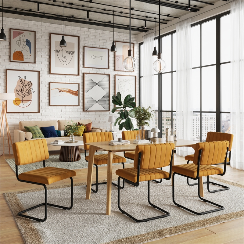 Pemberly Row Contemporary Side Chairs (Set of 2) in Light Brown
