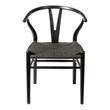 Pemberly Row Contemporary Black Frame Papercord Seat (Set of 2)