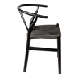 Pemberly Row Contemporary Black Frame Papercord Seat (Set of 2)