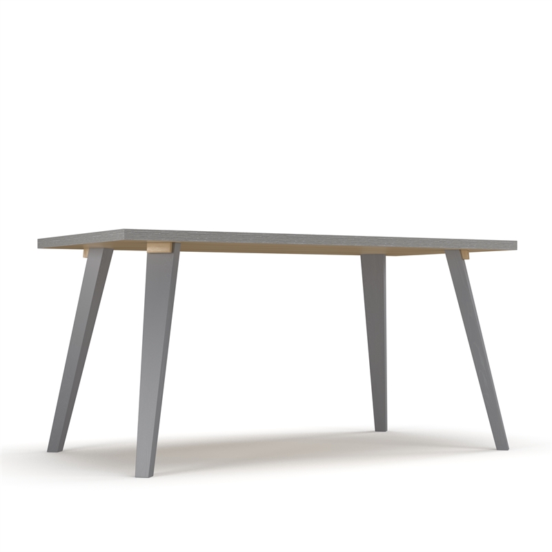 Pemberly Row Contemporary Rectangular Grey Dining Table in Gray