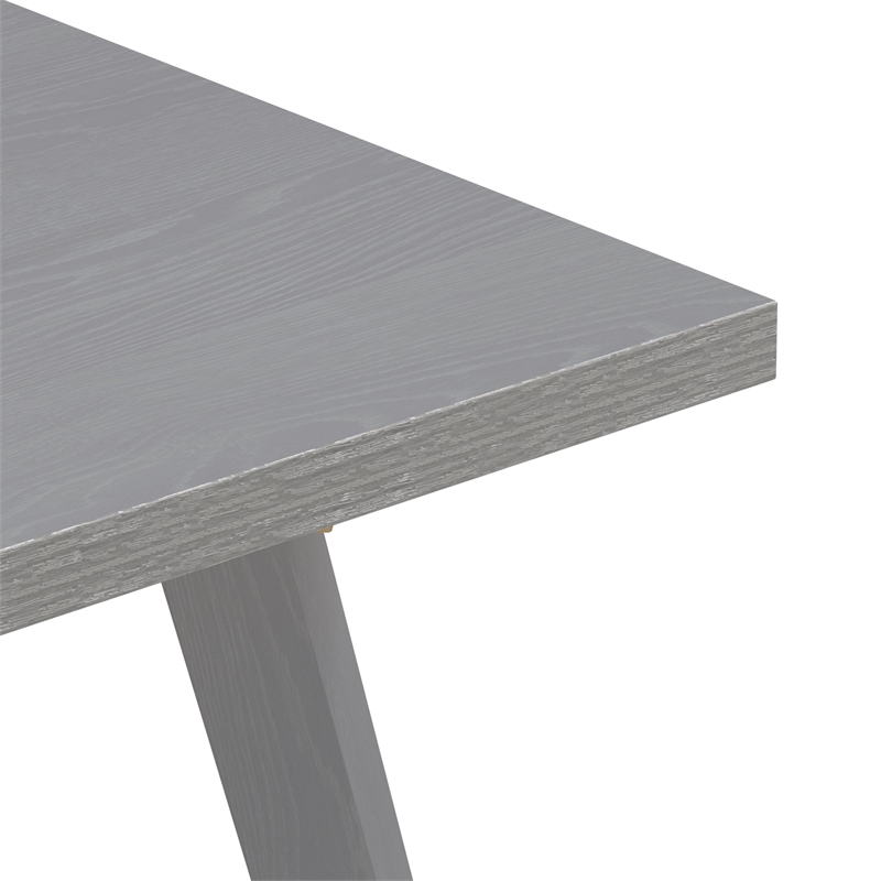 Pemberly Row Contemporary Rectangular Grey Dining Table in Gray