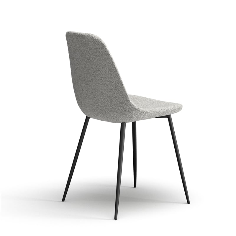 Pemberly Row Contemporary Boucle Side Chair (Set of 2) in White