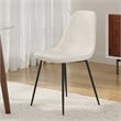 Pemberly Row Contemporary Boucle Side Chair (Set of 2) in White