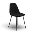 Pemberly Row Contemporary Boucle Side Chair (Set of 2) in Black