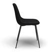 Pemberly Row Contemporary Boucle Side Chair (Set of 2) in Black