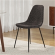 Pemberly Row Contemporary Boucle Side Chair (Set of 2) in Black