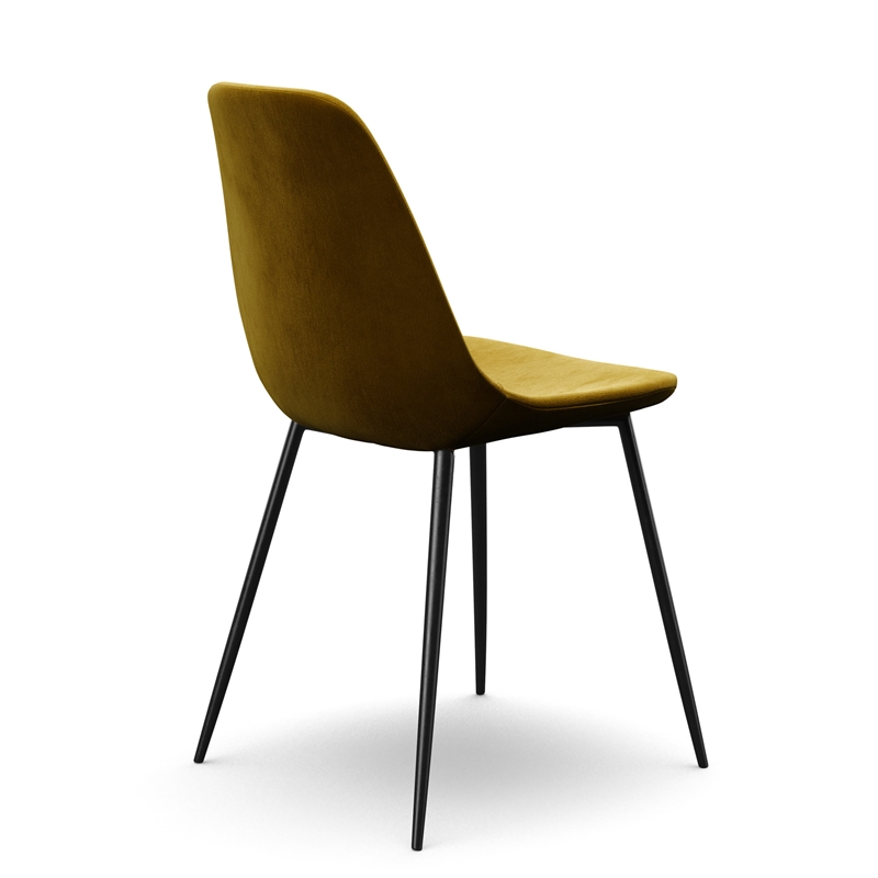 Pemberly Row Contemporary Velvet Side Chairs (Set of 2) in Gold
