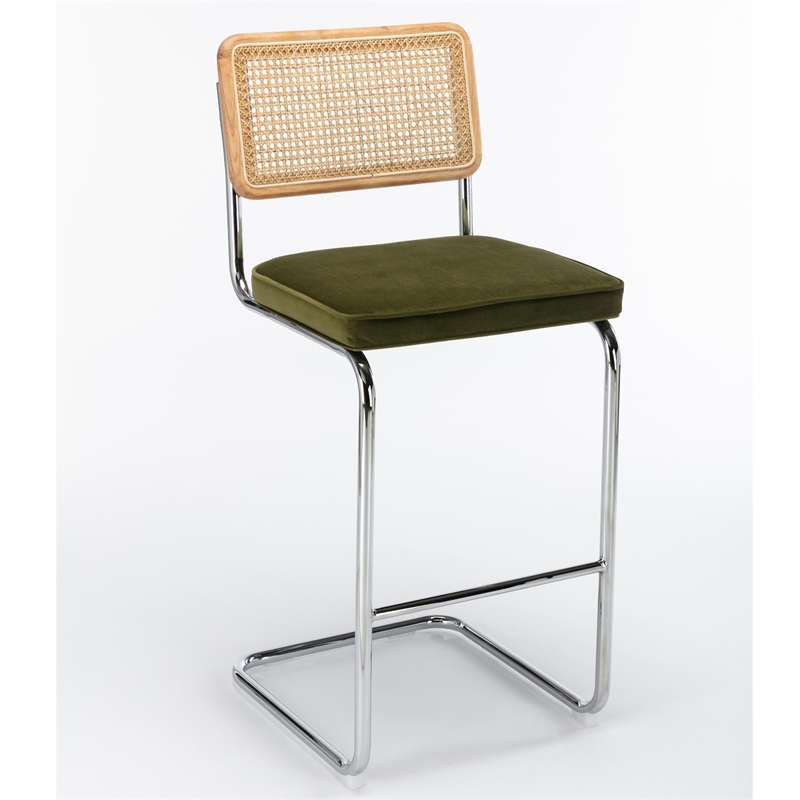 Pemberly Row Contemporary Bar Height Stools (Set of 2) in Olive