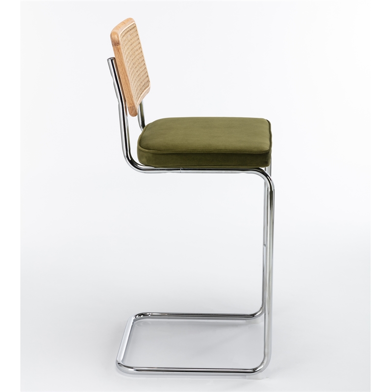 Pemberly Row Contemporary Bar Height Stools (Set of 2) in Olive