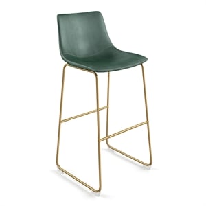Pemberly Row Contemporary Bar Height Stools (Set of 2) in Green
