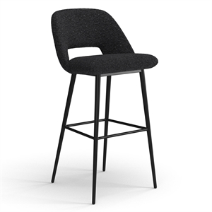 Pemberly Row Contemporary Bar Height Stools (Set of 2) in Black