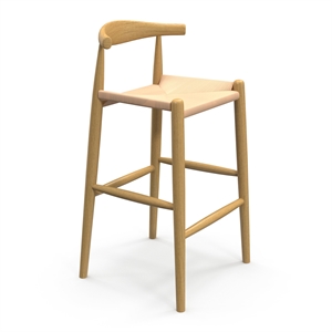 Pemberly Row Contemporary Papercord Bar Height Stool in Natural