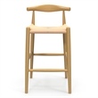 Pemberly Row Contemporary Papercord Bar Height Stool in Natural