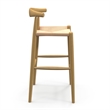Pemberly Row Contemporary Papercord Bar Height Stool in Natural