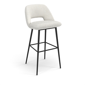 Pemberly Row Contemporary Bar Height Stools (Set of 2) in White