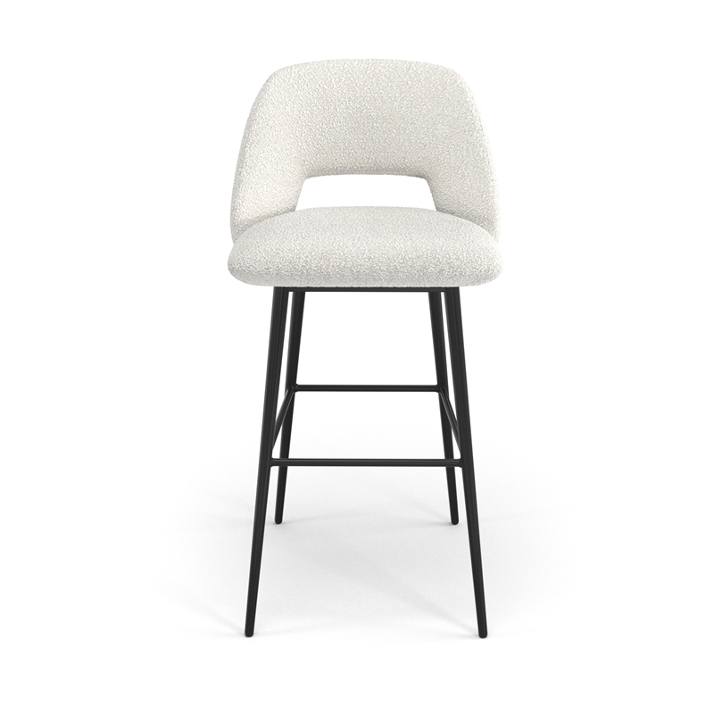 Pemberly Row Contemporary Bar Height Stools (Set of 2) in White