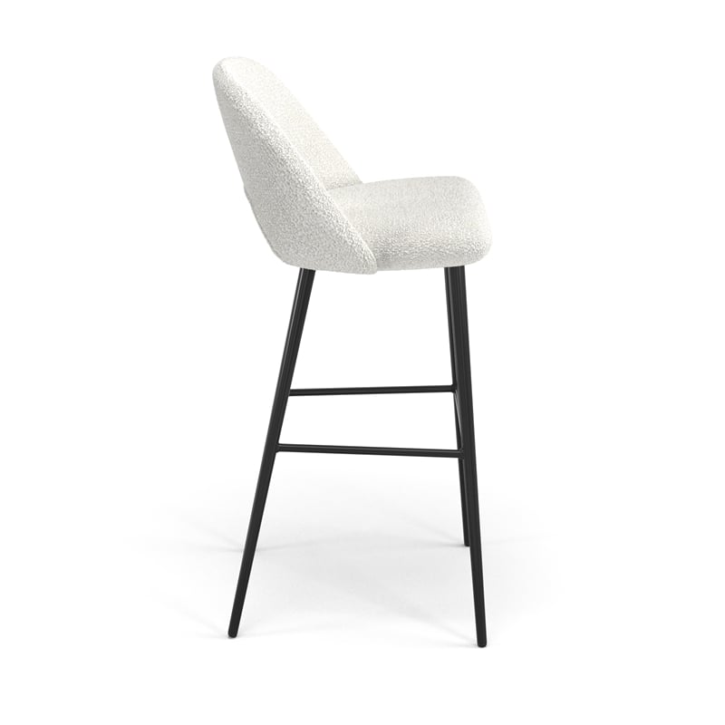 Pemberly Row Contemporary Bar Height Stools (Set of 2) in White