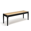 Pemberly Row Modern Solid Wood with Natural Cane Bench in Black