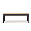 Pemberly Row Modern Solid Wood with Natural Cane Bench in Black