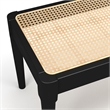 Pemberly Row Modern Solid Wood with Natural Cane Bench in Black