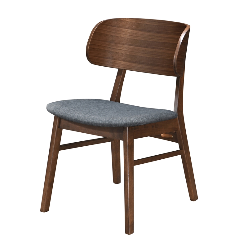 Pemberly Row Modern Solid Wood Side Chairs (Set of 4) in Walnut