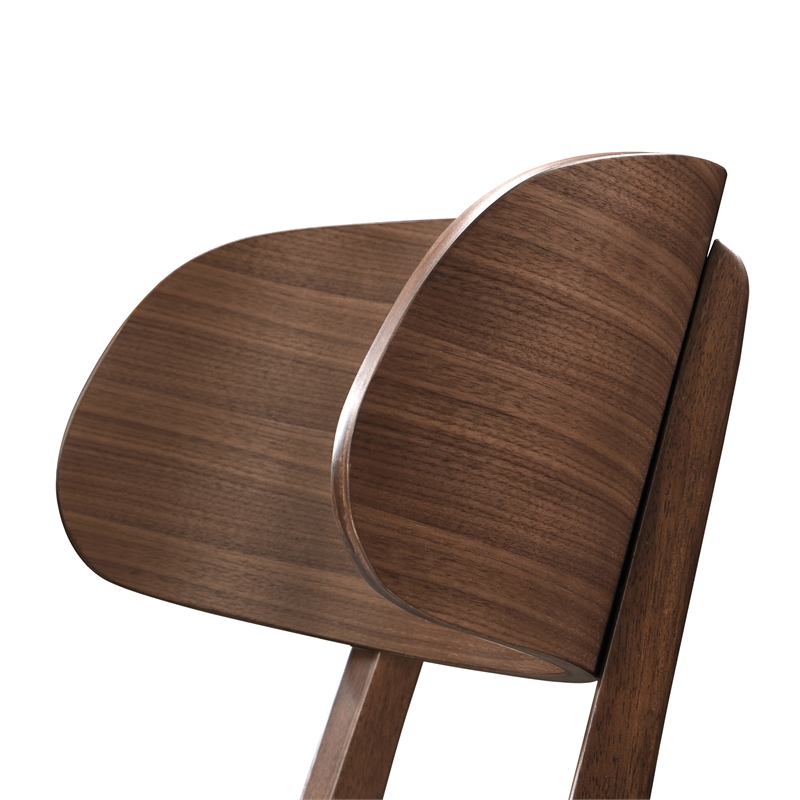 Pemberly Row Modern Solid Wood Side Chairs (Set of 4) in Walnut